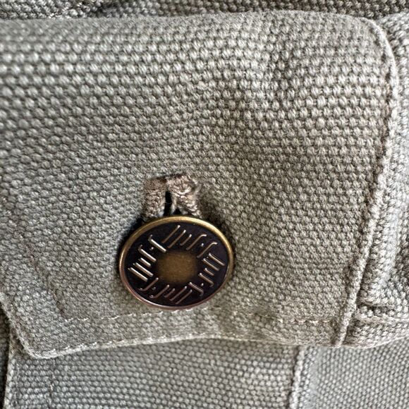 J Jill Jacket 1X XL Army Green Canvas Jacket 2n1 Inner Liner Hoodie Vest Pockets - Picture 15 of 16